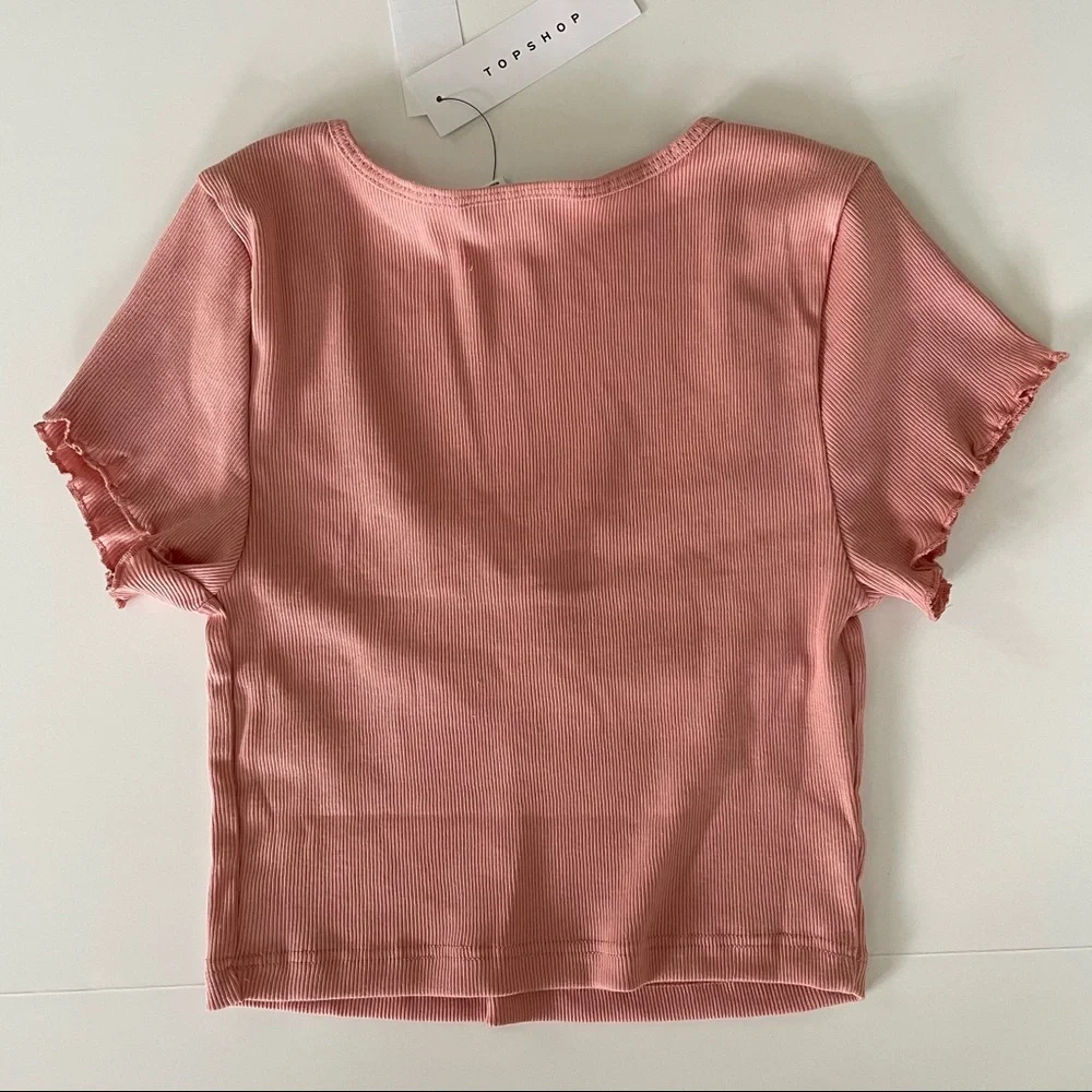 NWT TopShop Pink Cropped Top - Picture 3 of 3